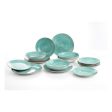 Dinnerware Set Quid Montreal Ceramic Turquoise Stoneware 18 Pieces Discount