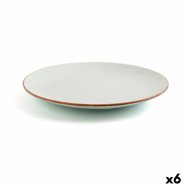 Flat plate Ariane Terra Ceramic Beige (Ø 31 cm) (6 Units) Fashion