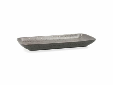 Serving Platter Ariane Oxide Ceramic Grey (28 x 14 cm) (6 Units) For Sale