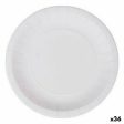 Plate set Algon Disposable Cardboard White 25 Pieces 20 cm (36 Units) Supply