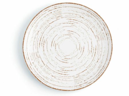 Flat Plate Ariane Tornado White Bicoloured Ceramic Ø 21 cm (12 Units) on Sale