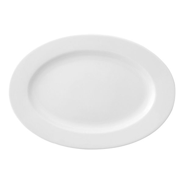 Flat plate Ariane Prime Oval Ceramic White (38 x 25 cm) (6 Units) Discount