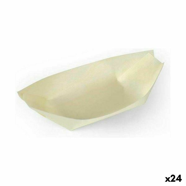 Set of bowls Algon Disposable Wood 10 Pieces 12,5 cm (24 Units) Hot on Sale