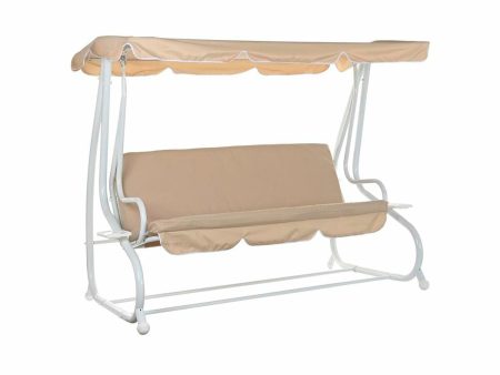 Bench DKD Home Decor Beige Swing Polyester Steel (210 x 120 x 164 cm) For Cheap