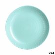 Flat plate Luminarc Pampille Turquoise Glass (25 cm) (24 Units) For Cheap