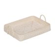 Tray White Bamboo Rattan 45 x 34 x 13 cm (2 Units) Online now