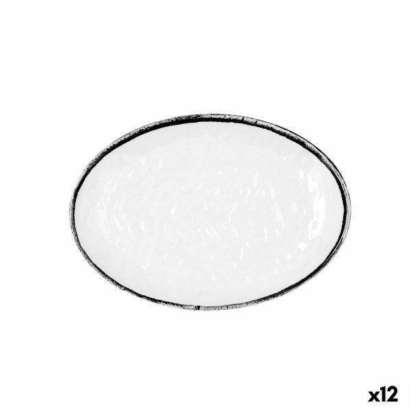 Flat Plate Quid Select Filo White Black Plastic 21,3 x 15 cm (12 Units) Sale