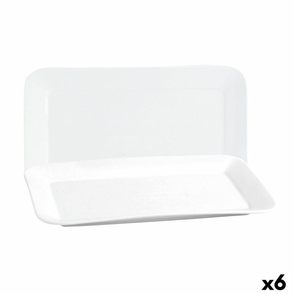 Serving Platter Quid Basic Rectangular Ceramic White (25,9 x 15 cm) (6 Units) Online now