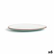 Flat plate Ariane Terra Triangular Ceramic Beige (Ø 29 cm) (6 Units) Discount