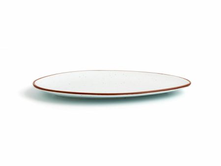 Flat plate Ariane Terra Triangular Ceramic Beige (Ø 29 cm) (6 Units) Discount