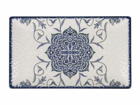 Serving Platter La Mediterránea Rosetta Porcelain Rectangular 25,3 x 15 x 1,8 cm (18 Units) Hot on Sale