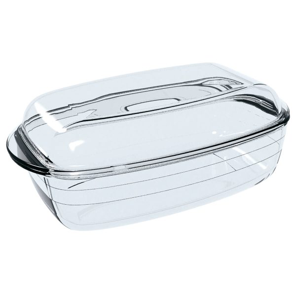 Serving Platter Ô Cuisine Rectangular With lid 1,6 L 2,9 L Transparent Glass (3 Units) Online now