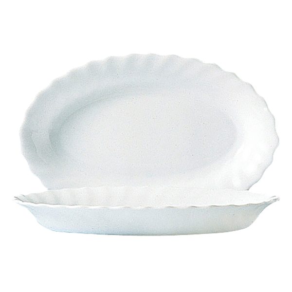 Serving Platter Luminarc Trianon White Glass (Ø 35 cm) (6 Units) Online Sale