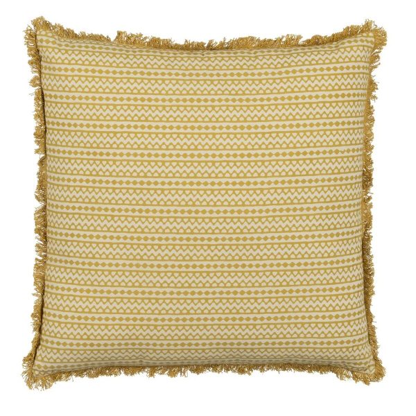 Cushion Cotton Beige Mustard 50 x 50 cm For Cheap