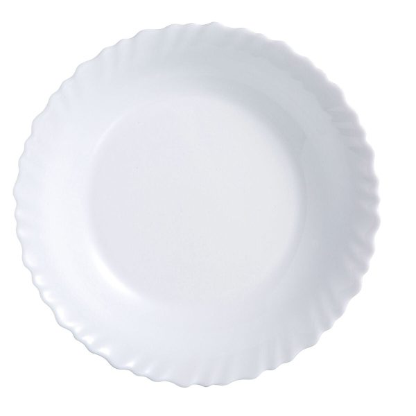 Flat plate Luminarc Feston White Glass (25 cm) (24 Units) Fashion