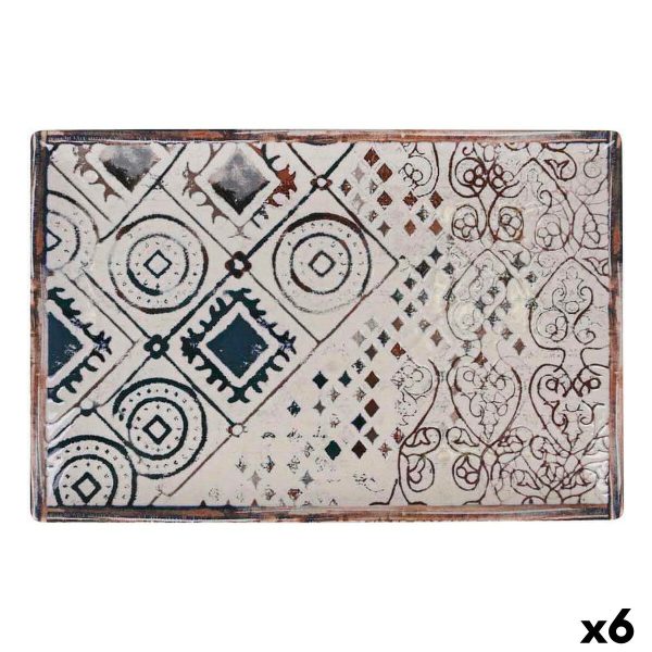 Serving Platter La Mediterránea Grecia Porcelain Rectangular 30 x 20 x 2,5 cm (6 Units) Fashion