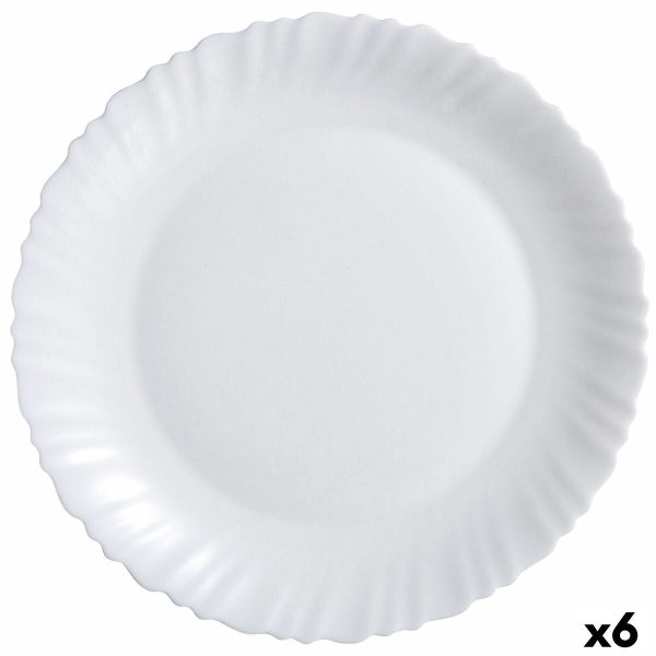 Serving Platter Luminarc Feston White Glass (Ø 30 cm) (6 Units) on Sale