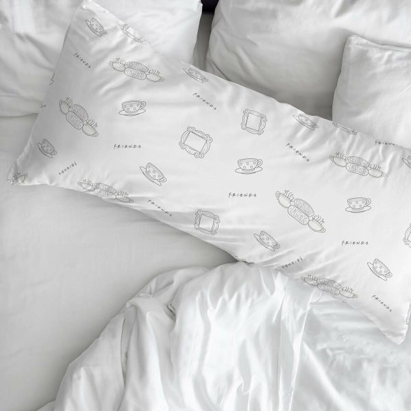 Pillowcase Friends Multicolour 175 Threads 45 x 110 cm Hot on Sale