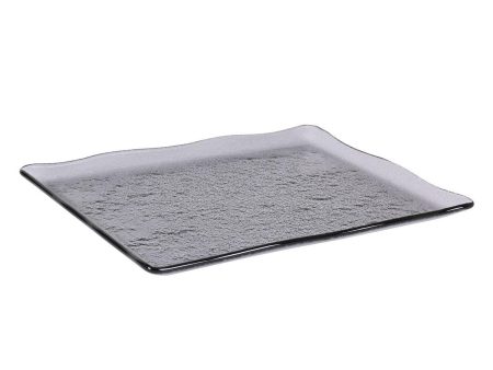 Tray Inde Ming Black Glass 30 x 23 cm For Cheap