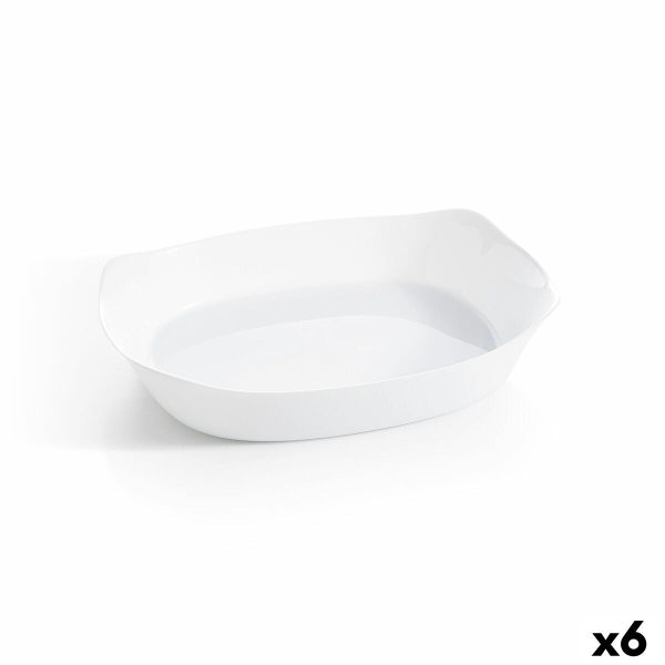 Serving Platter Luminarc Smart Cuisine Rectangular White Glass 38 x 27 cm (6 Units) Sale