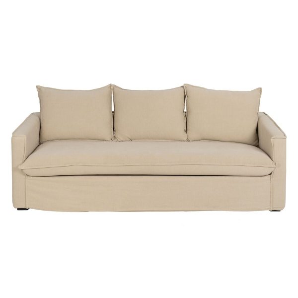 3-Seater Sofa Beige 220 x 95 x 90 cm Online Hot Sale