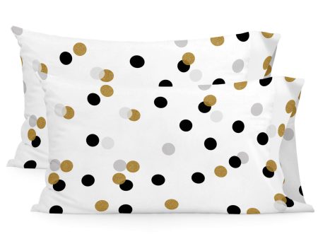 Pillowcase HappyFriday Blanc Golden Dots Multicolour 50 x 75 cm (2 Units) Sale