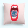 Cushion cover HappyFriday Aware Lips Multicolour 50 x 50 cm 2 Pieces Online Hot Sale