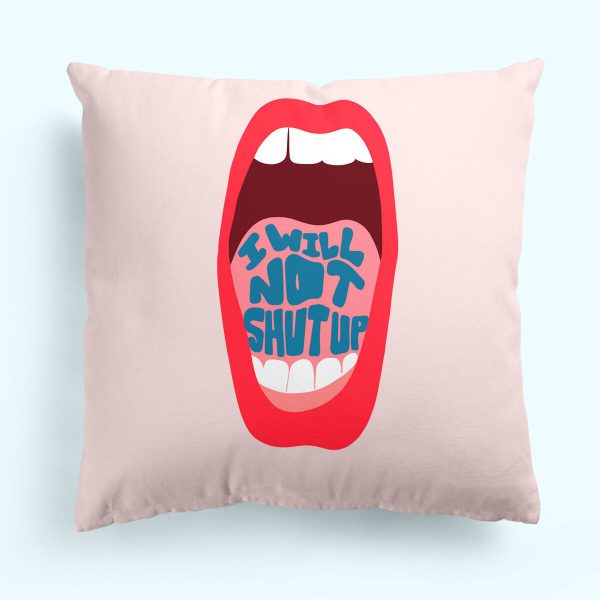 Cushion cover HappyFriday Aware Lips Multicolour 50 x 50 cm 2 Pieces Online Hot Sale