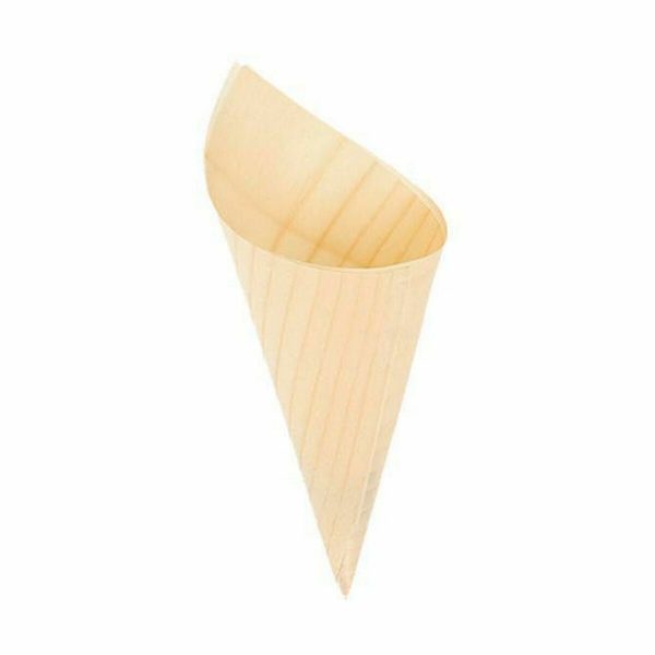 Set of bowls Algon Cones Disposable Wood 10 Pieces 15,5 cm (24 Units) Discount