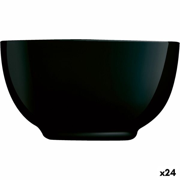 Bowl Luminarc Diwali Noir Black Glass Tempered glass 14,5 cm (24 Units) Online Sale