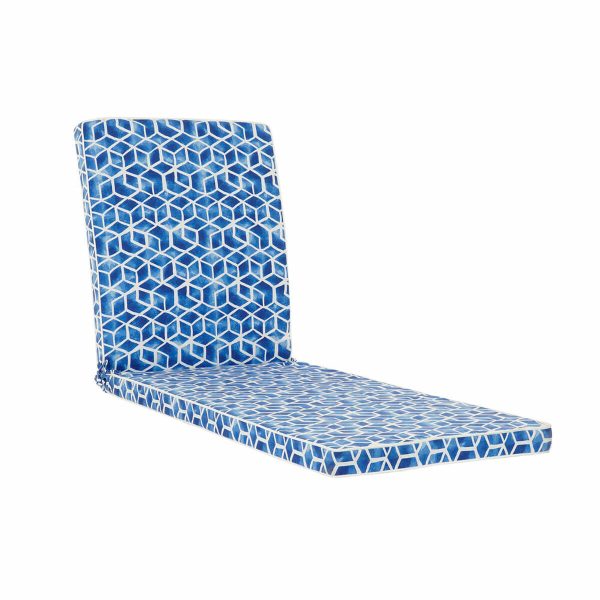 Cushion DKD Home Decor Blue White Rectangular Geometric 190 x 60 x 5 cm (190 x 60 x 5 cm) Sale