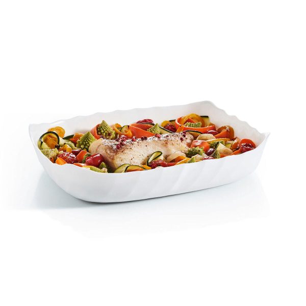 Serving Platter Luminarc Smart Cuisine Rectangular White Glass 29 x 30 cm (6 Units) Online now