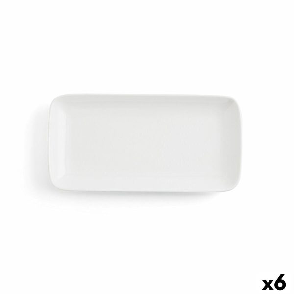 Serving Platter Ariane Vital Coupe Rectangular Ceramic White (28 x 14 cm) (6 Units) Sale