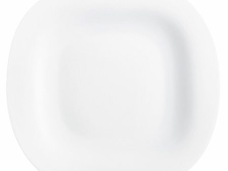 Flat plate Luminarc Carine White Glass (Ø 26 cm) (24 Units) For Discount