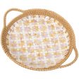 Tray Alexandra House Living Multicolour Rattan Mother of pearl Circular 40 x 5 x 33 cm Discount