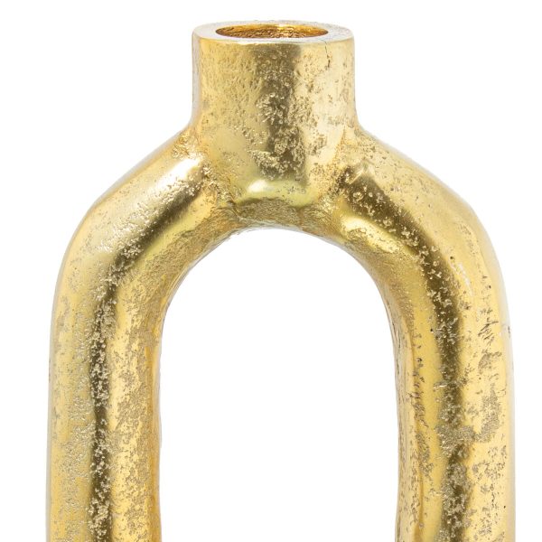 Candle Holder Alexandra House Living Golden Aluminium 14 x 8 x 22 cm 14 x 22 x 8 cm Fashion