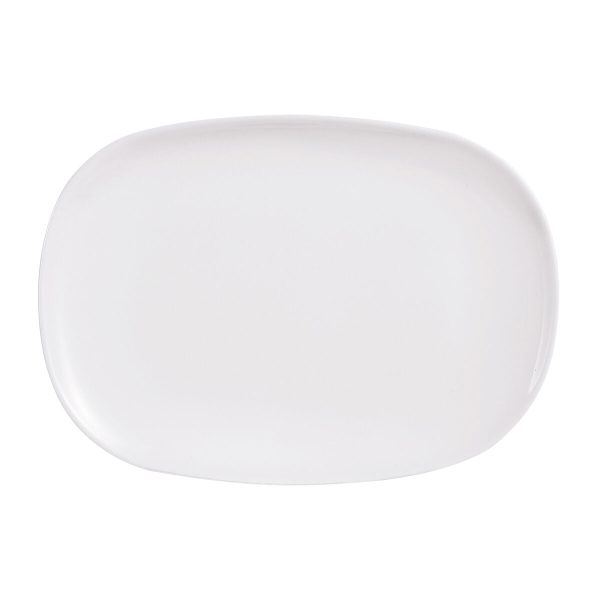 Serving Platter Luminarc Sweet Line Rectangular White Glass 35 x 24 cm (6 Units) Online now