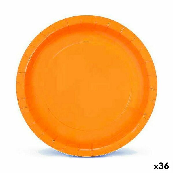 Plate set Algon Disposable 20 cm Cardboard Yellow 10 Pieces (36 Units) For Cheap