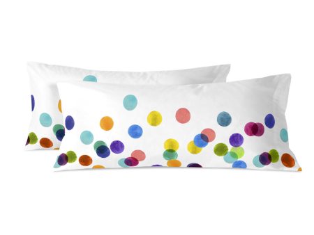 Pillowcase HappyFriday Confetti Multicolour 45 x 110 cm (2 Units) Online Hot Sale