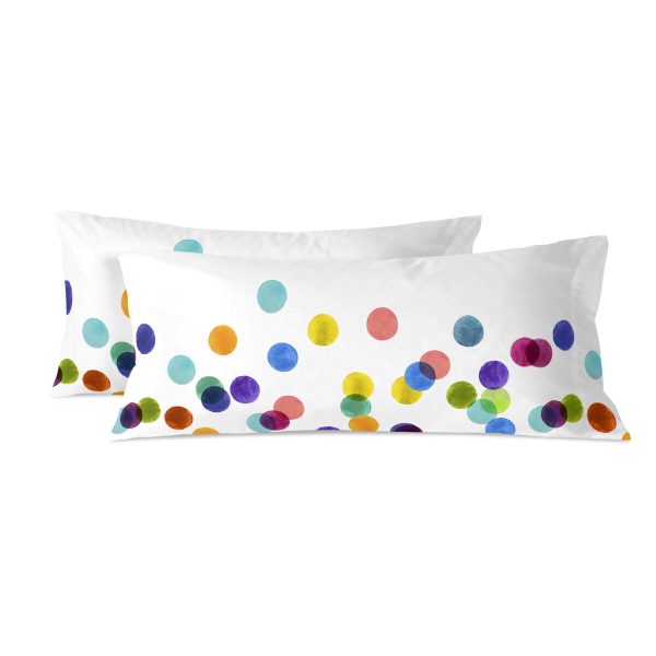 Pillowcase HappyFriday Confetti Multicolour 45 x 110 cm (2 Units) Online Hot Sale