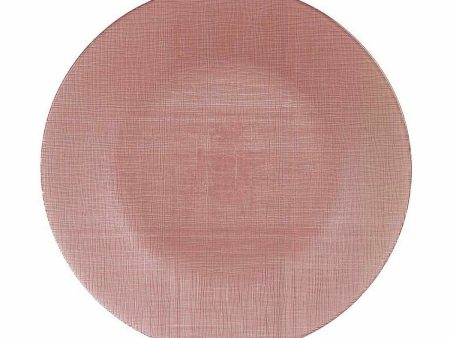 Flat plate Pink Glass (32,5 x 2 x 32,5 cm) (6 Units) Discount