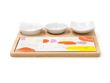 Serving set Quid Kaleido Multicolour Wood 23 x 19,5 x 3,5 cm 5 Pieces For Sale