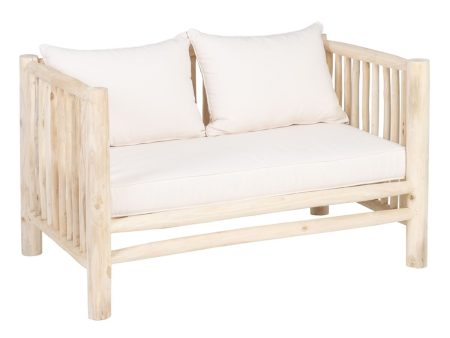 2-Seater Sofa AKAR 131 x 80 x 77,5 cm Natural Teak on Sale