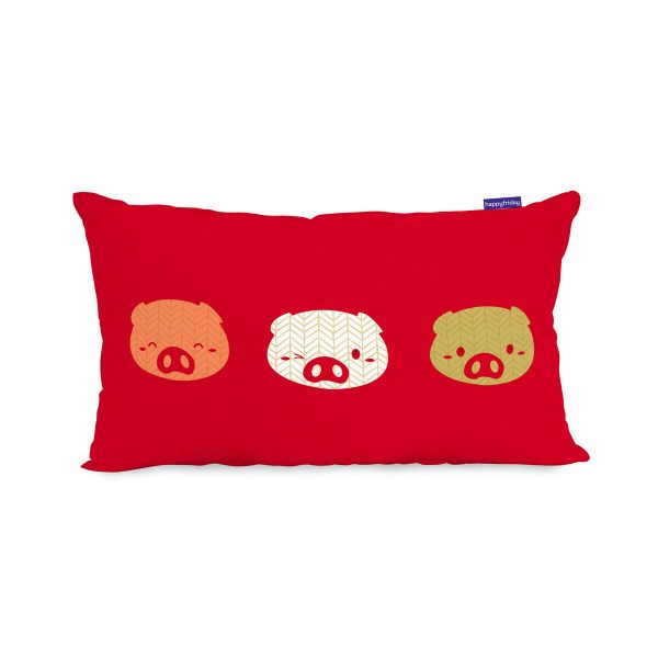 Cushion cover HappyFriday Mr Fox Piggys Multicolour 50 x 30 cm For Discount