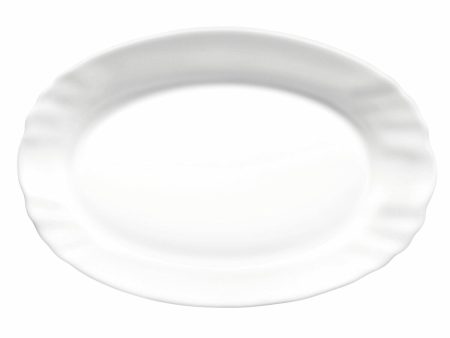 Serving Platter Bormioli Rocco Ebro Oval White Glass (22 cm) (24 Units) Discount