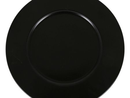 Underplate Inde Neat Black Porcelain Ø 32 cm Online Hot Sale