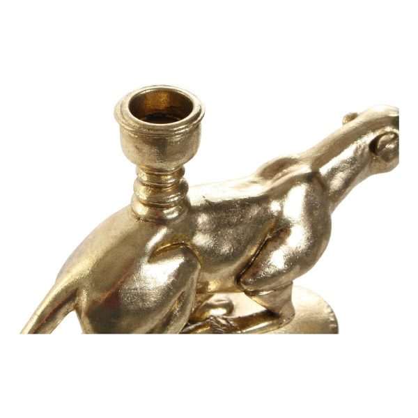 Candle Holder DKD Home Decor Golden Resin Aluminium Leopard Tropical Candle Holder 25 x 6 x 14 cm on Sale