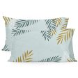 Pillowcase HappyFriday Blanc Foliage Mint Multicolour 50 x 75 cm (2 Units) Online Hot Sale