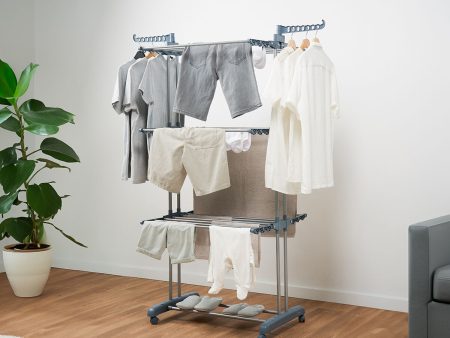 Folding Vertical Clothes Dryer with Wheels Dolver InnovaGoods 24 Bars on Sale