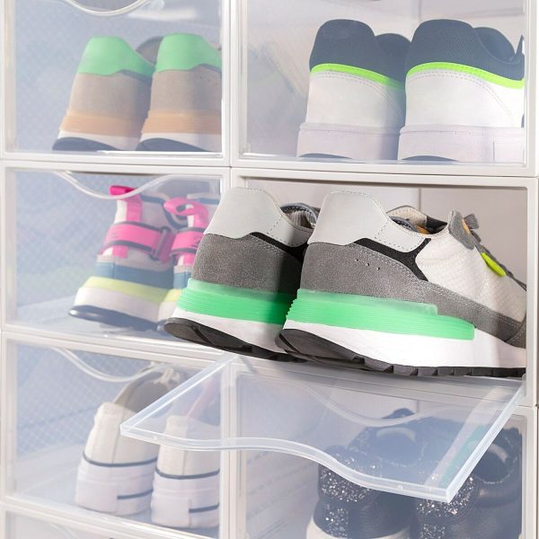 Stackable shoe box Max Home White 6 Units polypropylene ABS 23 x 14,5 x 33,5 cm Online Sale